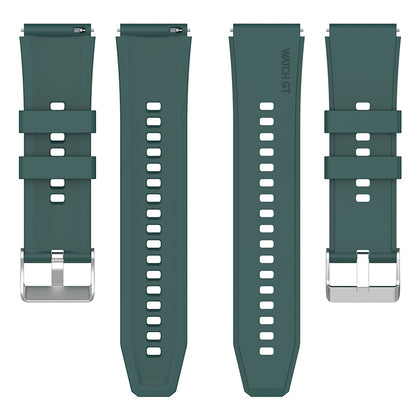 For Huawei Watch GT 3 Pro 46mm/GT 2 46mm Pro/GT 2 46mm Silicone Watch Band 22mm Adjustable Wrist Strap with Silver Pin Buckle