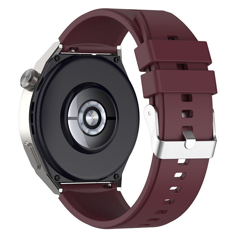 For Huawei Watch GT 3 Pro 46mm/GT 2 46mm Pro/GT 2 46mm Silicone Watch Band 22mm Adjustable Wrist Strap with Silver Pin Buckle