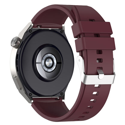 For Huawei Watch GT 3 Pro 46mm/GT 2 46mm Pro/GT 2 46mm Silicone Watch Band 22mm Adjustable Wrist Strap with Silver Pin Buckle