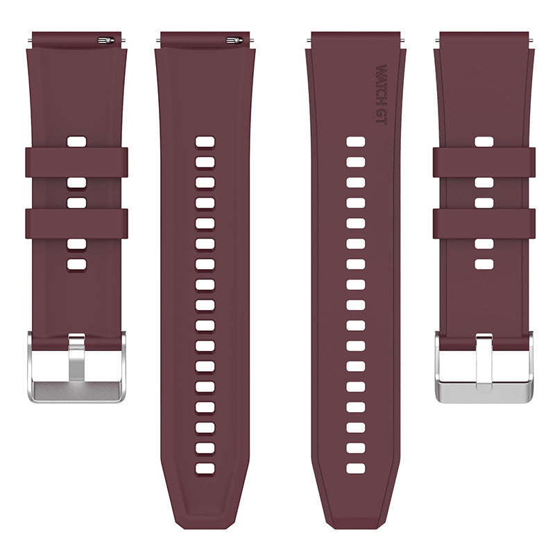 For Huawei Watch GT 3 Pro 46mm/GT 2 46mm Pro/GT 2 46mm Silicone Watch Band 22mm Adjustable Wrist Strap with Silver Pin Buckle