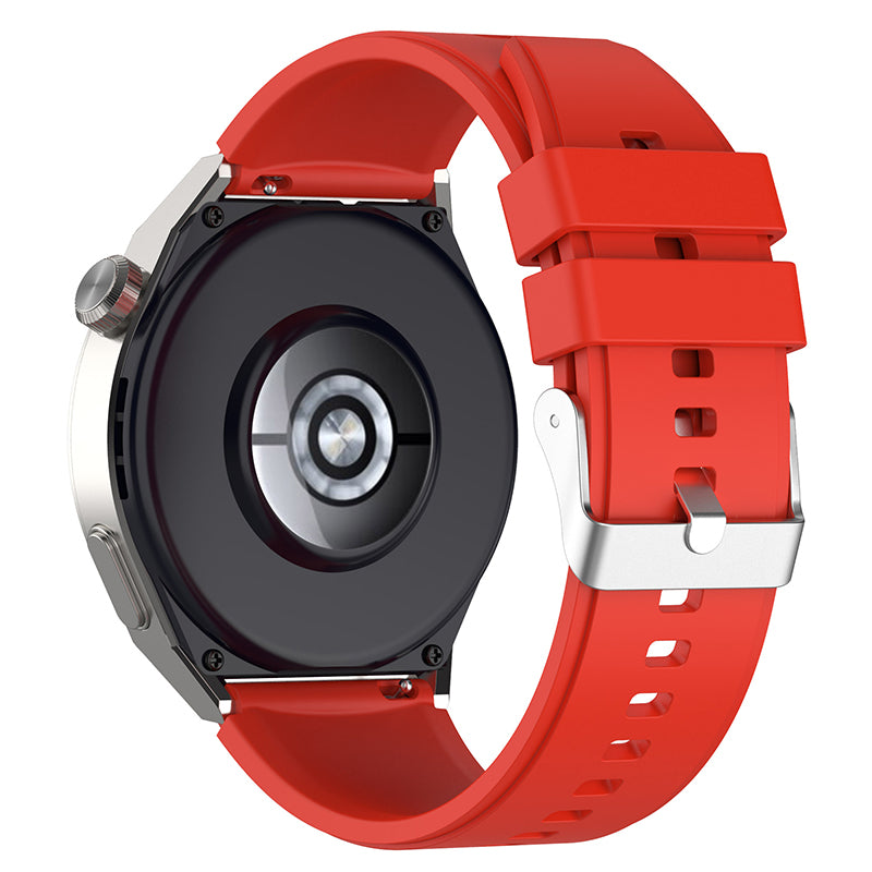 For Huawei Watch GT 3 Pro 46mm/GT 2 46mm Pro/GT 2 46mm Silicone Watch Band 22mm Adjustable Wrist Strap with Silver Pin Buckle
