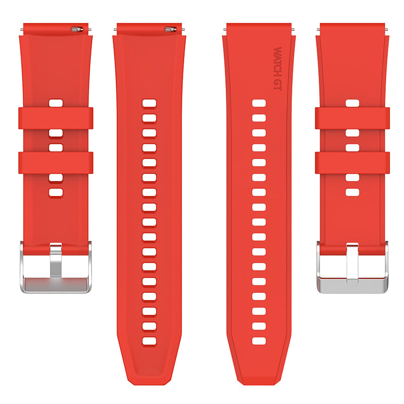 For Huawei Watch GT 3 Pro 46mm/GT 2 46mm Pro/GT 2 46mm Silicone Watch Band 22mm Adjustable Wrist Strap with Silver Pin Buckle