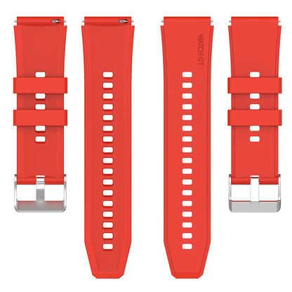 For Huawei Watch GT 3 Pro 46mm/GT 2 46mm Pro/GT 2 46mm Silicone Watch Band 22mm Adjustable Wrist Strap with Silver Pin Buckle