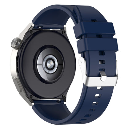For Huawei Watch GT 3 Pro 46mm/GT 2 46mm Pro/GT 2 46mm Silicone Watch Band 22mm Adjustable Wrist Strap with Silver Pin Buckle