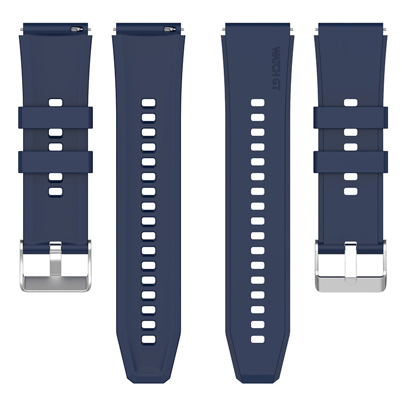 For Huawei Watch GT 3 Pro 46mm/GT 2 46mm Pro/GT 2 46mm Silicone Watch Band 22mm Adjustable Wrist Strap with Silver Pin Buckle