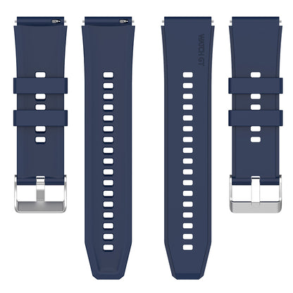 For Huawei Watch GT 3 Pro 46mm/GT 2 46mm Pro/GT 2 46mm Silicone Watch Band 22mm Adjustable Wrist Strap with Silver Pin Buckle