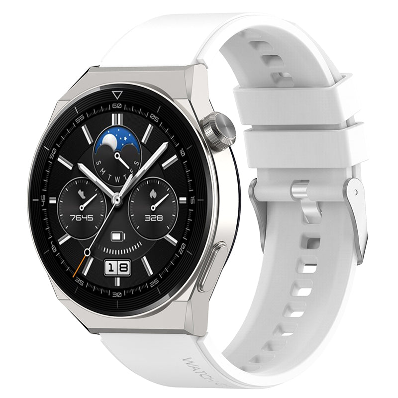 For Huawei Watch GT 3 Pro 46mm/GT 2 46mm Pro/GT 2 46mm Silicone Watch Band 22mm Adjustable Wrist Strap with Silver Pin Buckle