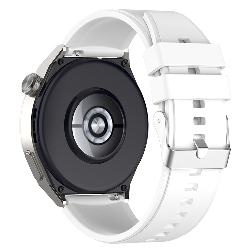 For Huawei Watch GT 3 Pro 46mm/GT 2 46mm Pro/GT 2 46mm Silicone Watch Band 22mm Adjustable Wrist Strap with Silver Pin Buckle