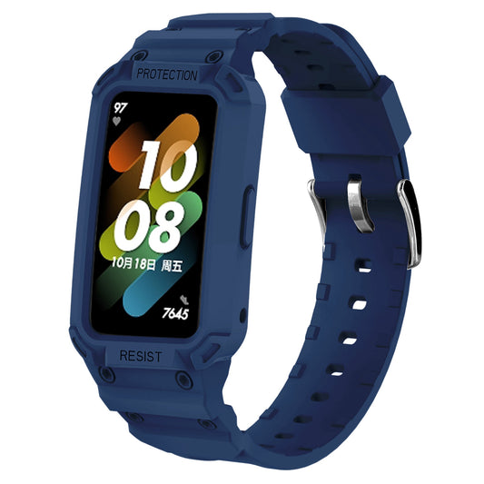 For Honor Band 6/Huawei Band 6/7 Replacement TPU Watch Band Adjustable Wrist Strap + Watch Case