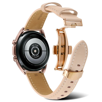 For Huawei Watch GT 3 Pro 46mm/Garmin Venu 2 22mm Stitching Line Genuine Leather Watch Band Strap Replacement