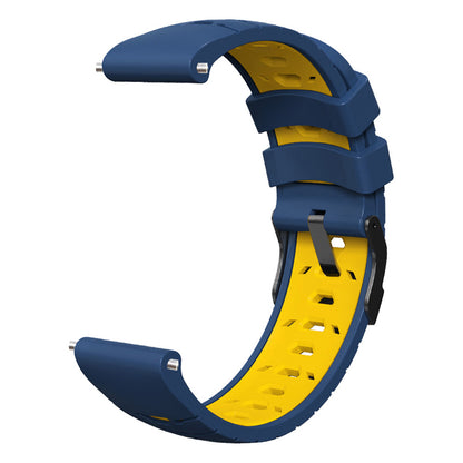 For Huawei Watch GT Runner/Garmin Venu 2/Vivoactive 4 Trapezoid Three Row Holes Watch Strap Dual Color Silicone Wrist Band