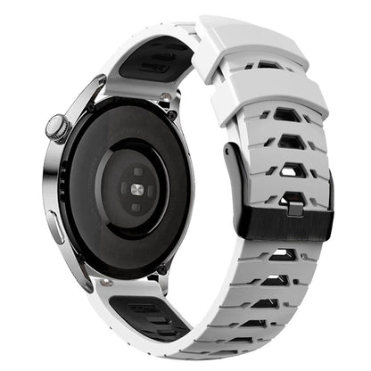 For Huawei Watch GT Runner/Garmin Venu 2/Vivoactive 4 Trapezoid Three Row Holes Watch Strap Dual Color Silicone Wrist Band