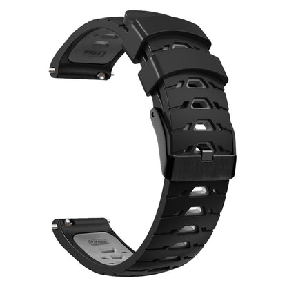For Huawei Watch GT Runner/Garmin Venu 2/Vivoactive 4 Trapezoid Three Row Holes Watch Strap Dual Color Silicone Wrist Band