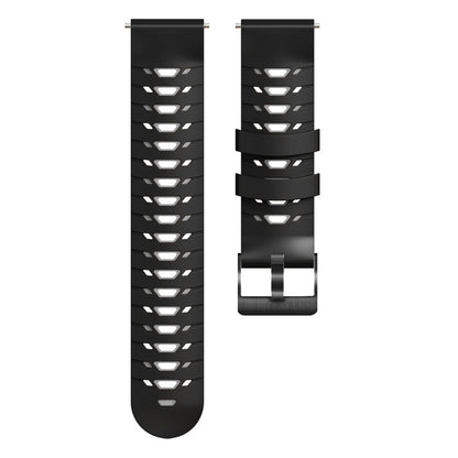 For Huawei Watch GT Runner/Garmin Venu 2/Vivoactive 4 Trapezoid Three Row Holes Watch Strap Dual Color Silicone Wrist Band