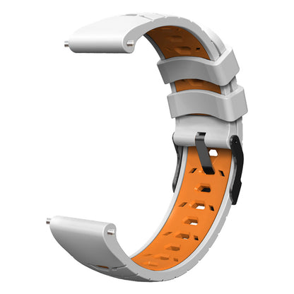 For Huawei Watch GT Runner/Garmin Venu 2/Vivoactive 4 Trapezoid Three Row Holes Watch Strap Dual Color Silicone Wrist Band