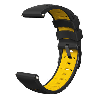 For Huawei Watch GT Runner/Garmin Venu 2/Vivoactive 4 Trapezoid Three Row Holes Watch Strap Dual Color Silicone Wrist Band