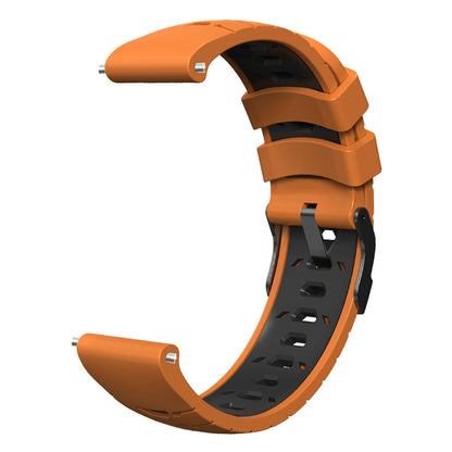 For Huawei Watch GT Runner/Garmin Venu 2/Vivoactive 4 Trapezoid Three Row Holes Watch Strap Dual Color Silicone Wrist Band