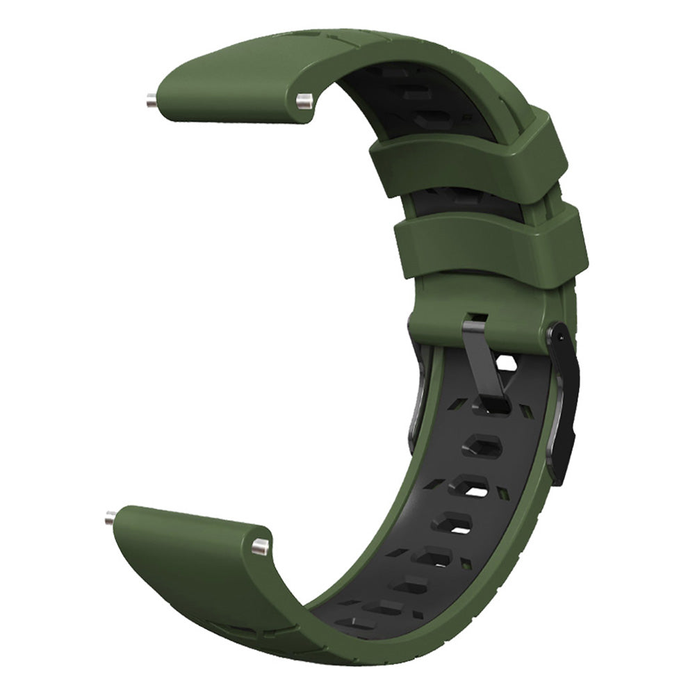 For Huawei Watch GT Runner/Garmin Venu 2/Vivoactive 4 Trapezoid Three Row Holes Watch Strap Dual Color Silicone Wrist Band