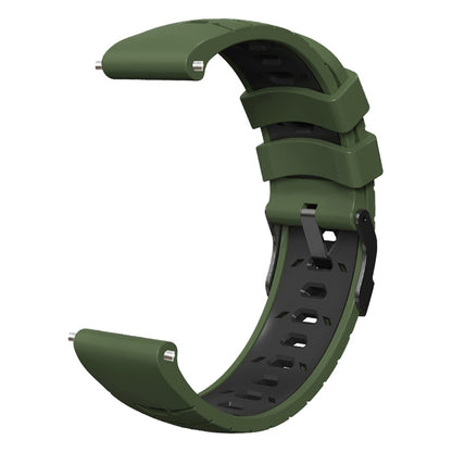 For Huawei Watch GT Runner/Garmin Venu 2/Vivoactive 4 Trapezoid Three Row Holes Watch Strap Dual Color Silicone Wrist Band