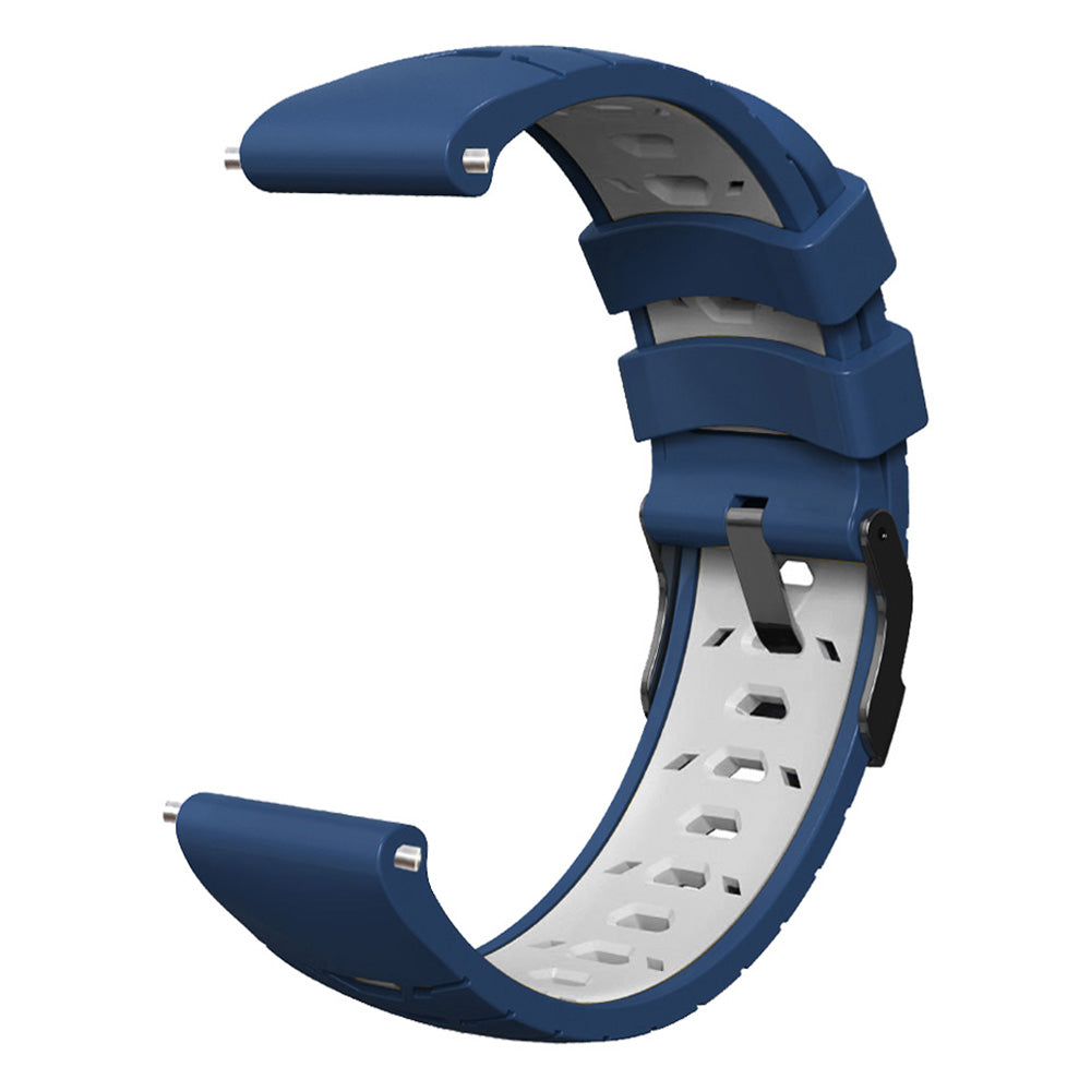 For Huawei Watch GT Runner/Garmin Venu 2/Vivoactive 4 Trapezoid Three Row Holes Watch Strap Dual Color Silicone Wrist Band