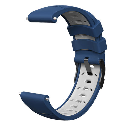 For Huawei Watch GT Runner/Garmin Venu 2/Vivoactive 4 Trapezoid Three Row Holes Watch Strap Dual Color Silicone Wrist Band