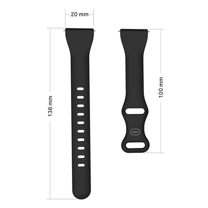 22mm Watch Strap Replacement Adjustable Silicone Wrist Band Bracelet with 8-shaped Buckle