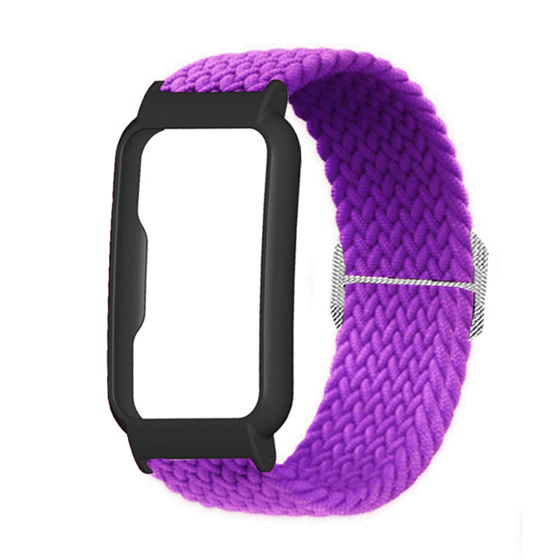 Nylon Knitted Elastic Watch Band for Oppo Watch Free, Replacement Wrist Strap with Watch Case