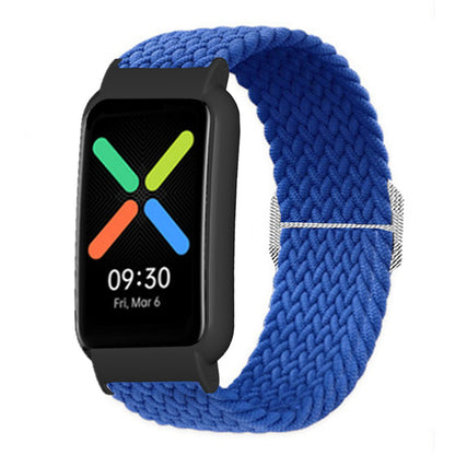 Nylon Knitted Elastic Watch Band for Oppo Watch Free, Replacement Wrist Strap with Watch Case