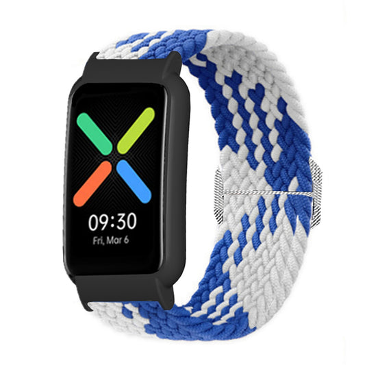 Nylon Knitted Elastic Watch Band for Oppo Watch Free, Replacement Wrist Strap with Watch Case