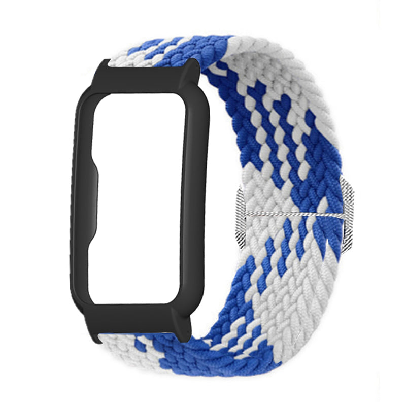 Nylon Knitted Elastic Watch Band for Oppo Watch Free, Replacement Wrist Strap with Watch Case