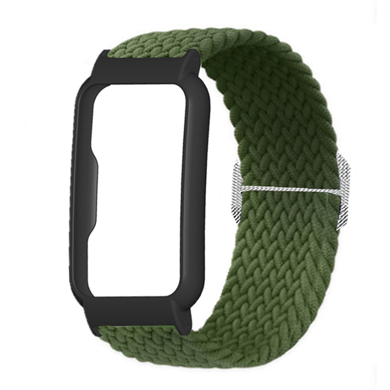 Nylon Knitted Elastic Watch Band for Oppo Watch Free, Replacement Wrist Strap with Watch Case