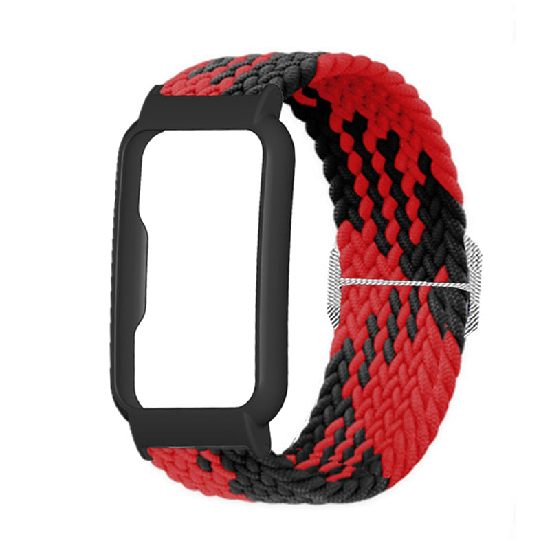 Nylon Knitted Elastic Watch Band for Oppo Watch Free, Replacement Wrist Strap with Watch Case