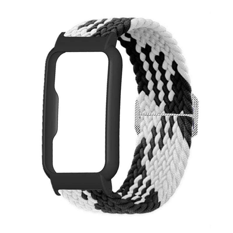 Nylon Knitted Elastic Watch Band for Oppo Watch Free, Replacement Wrist Strap with Watch Case