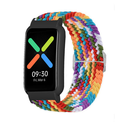 Nylon Knitted Elastic Watch Band for Oppo Watch Free, Replacement Wrist Strap with Watch Case