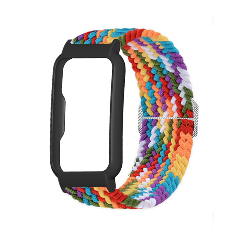 Nylon Knitted Elastic Watch Band for Oppo Watch Free, Replacement Wrist Strap with Watch Case