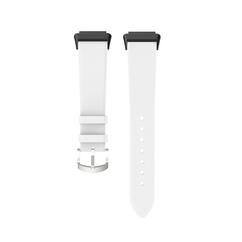 For Huawei Band 7 Genuine Leather Watch Band Replacement Strap with Metal Silver Buckle