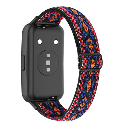 For Huawei Band 7 Stretchy Boho Watch Band Adjustable Elastic Nylon Strap Replacement Wristband
