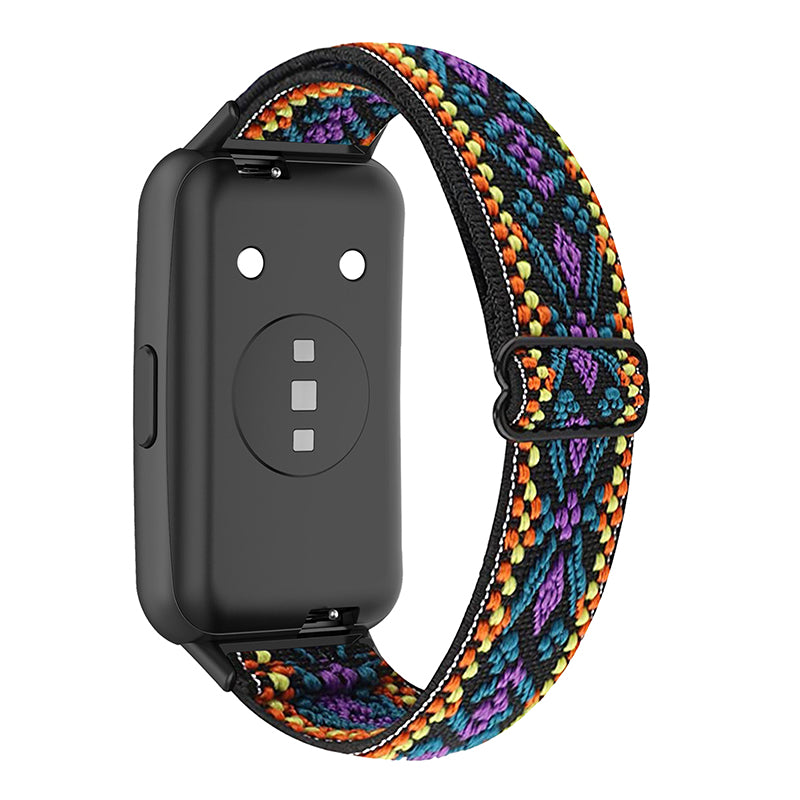 For Huawei Band 7 Stretchy Boho Watch Band Adjustable Elastic Nylon Strap Replacement Wristband
