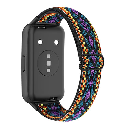 For Huawei Band 7 Stretchy Boho Watch Band Adjustable Elastic Nylon Strap Replacement Wristband