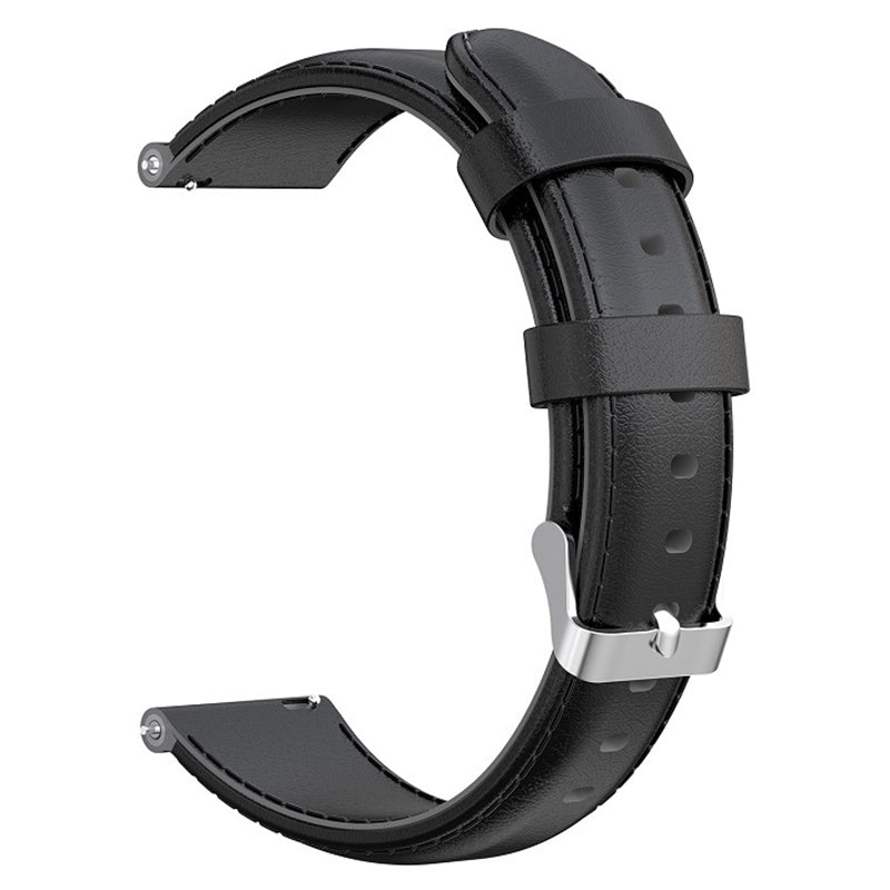 For Xiaomi Haylou Solar LS01  /  ID205  /  Willful SW021 Genuine Leather Watch Strap Quick Release Wrist Band Sports Watch 19mm Watchband Replacement