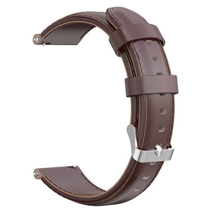 For Xiaomi Haylou Solar LS01  /  ID205  /  Willful SW021 Genuine Leather Watch Strap Quick Release Wrist Band Sports Watch 19mm Watchband Replacement
