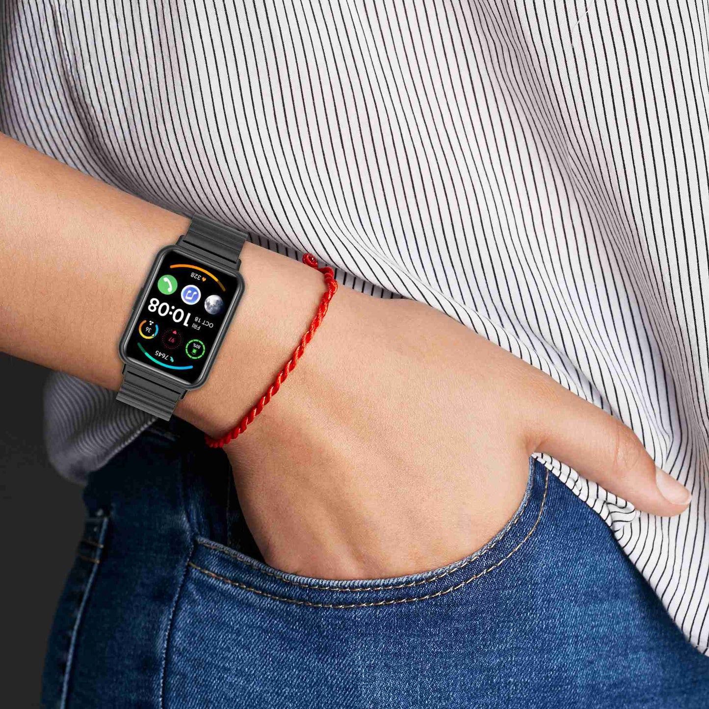 For Huawei Watch Fit 2 Smart Watch Band Buckle Design Metal Wrist Strap Replacement