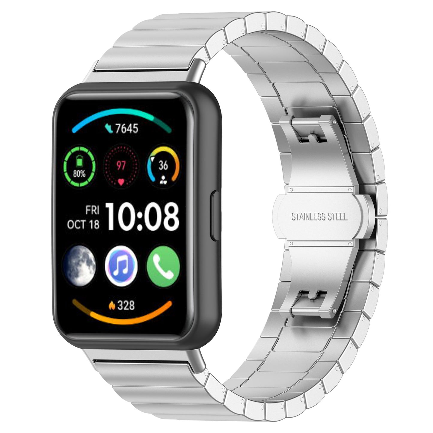 For Huawei Watch Fit 2 Smart Watch Band Buckle Design Metal Wrist Strap Replacement