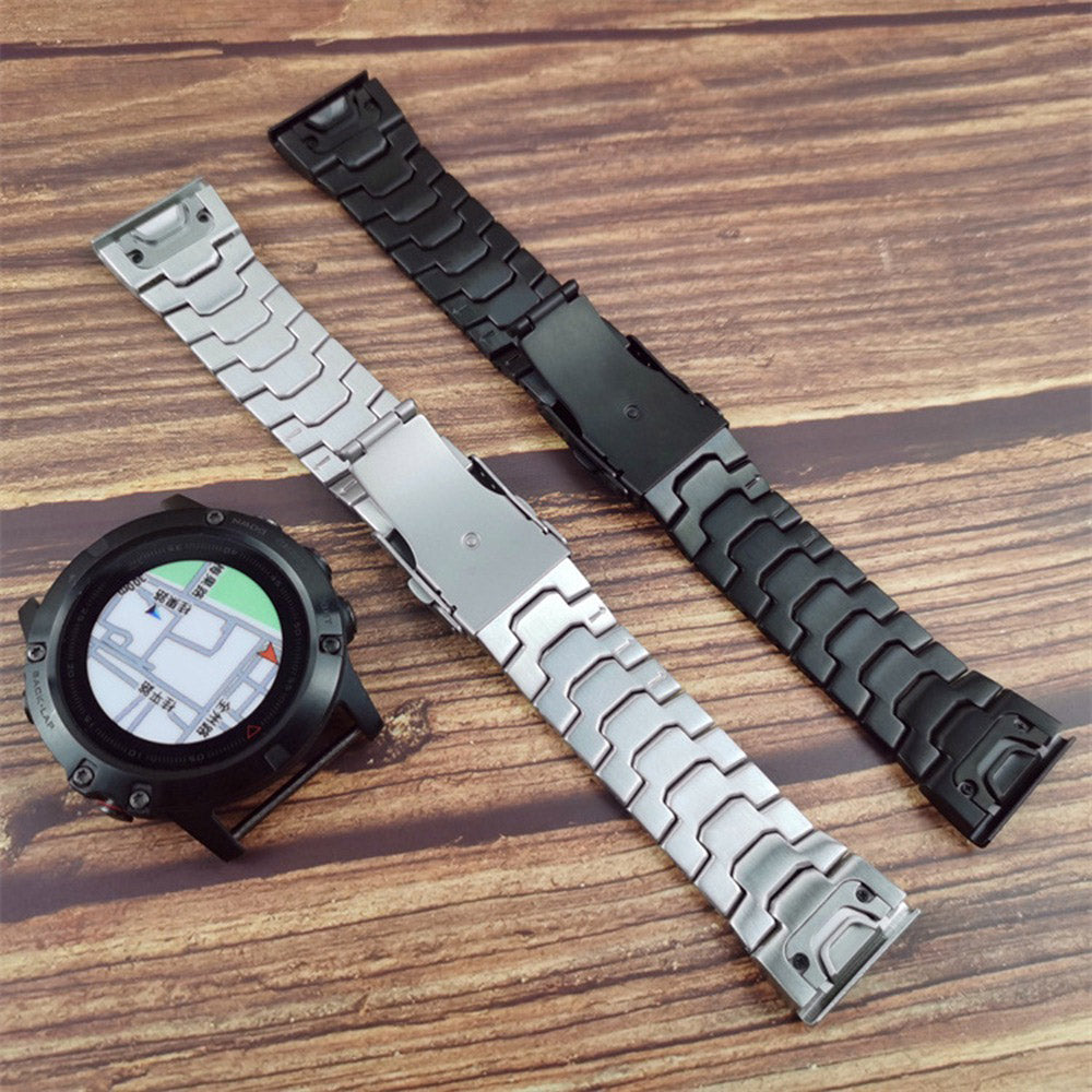 For Garmin Descent G1 / Fenix 7 / 6 Pro Metal Watch Strap 22mm Buckle Design Replacement Watch Strap