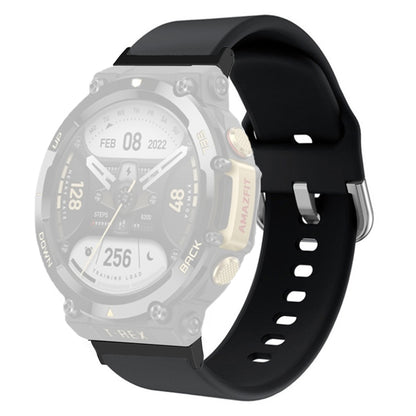 For Huami Amazfit T-Rex 2 Silicone Watch Strap Adjustable Wrist Band with Square Pin Buckle