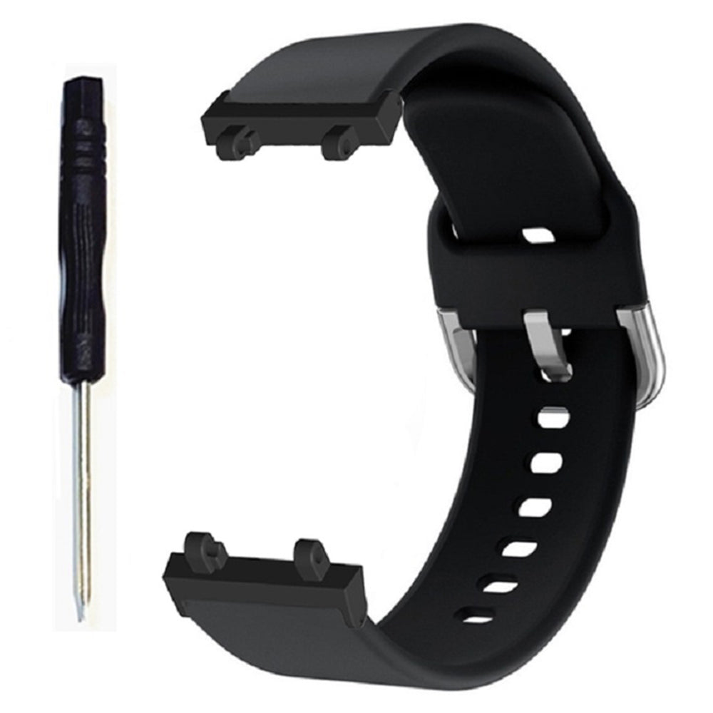 For Huami Amazfit T-Rex 2 Silicone Watch Strap Adjustable Wrist Band with Square Pin Buckle