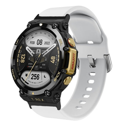 For Huami Amazfit T-Rex 2 Silicone Watch Strap Adjustable Wrist Band with Square Pin Buckle