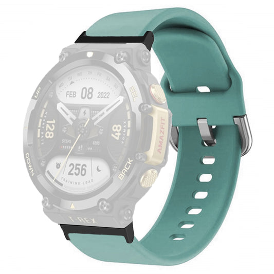 For Huami Amazfit T-Rex 2 Silicone Watch Strap Adjustable Wrist Band with Square Pin Buckle