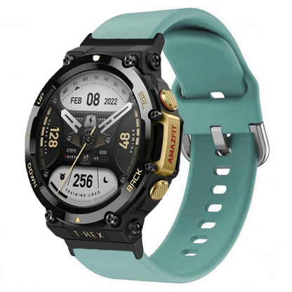 For Huami Amazfit T-Rex 2 Silicone Watch Strap Adjustable Wrist Band with Square Pin Buckle