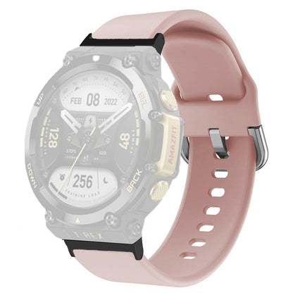 For Huami Amazfit T-Rex 2 Silicone Watch Strap Adjustable Wrist Band with Square Pin Buckle